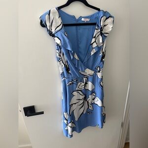 Parker Blue Floral Sleeveless Mini Dress